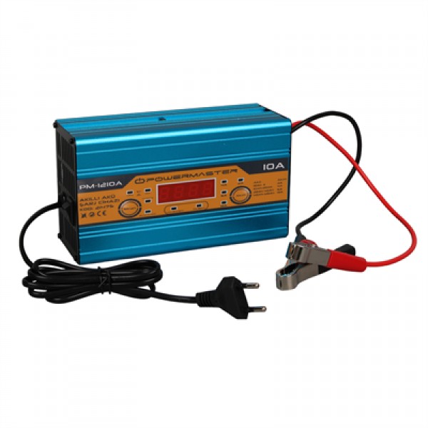 Powermaster PM-1210A 12 Volt Max 10 Amper LCD Ekranlı Akıllı Akü Şarj Cihazı
