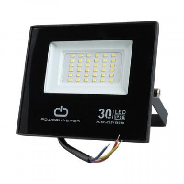 Powermaster PM-22585 30 Watt - 220 Volt 6500K IP66 150* Işık Açısı Siyah Slim Kasa Led Projektör