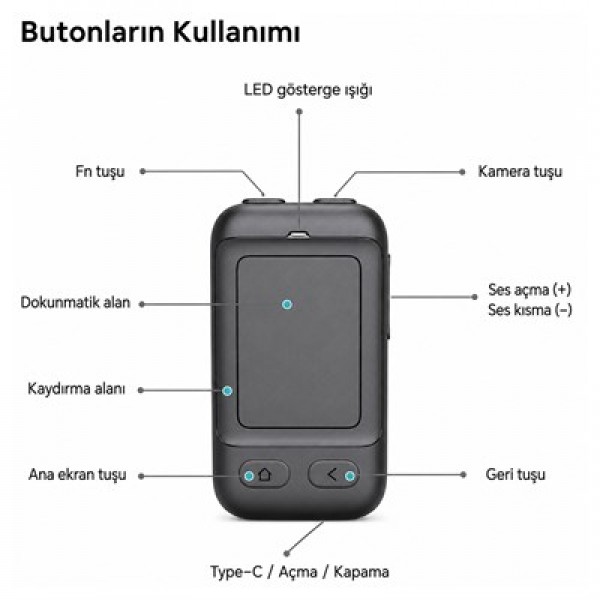 Powermaster PM-24935 Dokunmatik Yüzeyli Kablosuz Bluetooth Akıllı Telefon Kumandası Kamera TikTok Reels Kontroller Powermaster PM-24935 Dokunmatik Yüzeyli Kablosuz Bluetooth Akıllı Telefon Kumandası Kamera TikTok Reels Kontroller