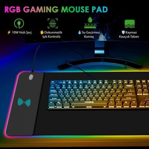 PowerMaster PM-25115 XL RGB Gaming Mouse Pad Wireless Telefon Şarj Destekli 14 Modlu PowerMaster PM-25115 XL RGB Gaming Mouse Pad Wireless Telefon Şarj Destekli 14 Modlu