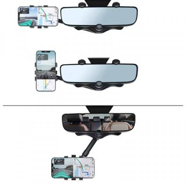 PowerMaster PM-25159 Araç İçi Dikiz Aynası Telefon Tutucu 360 Derece Ayarlanabilen