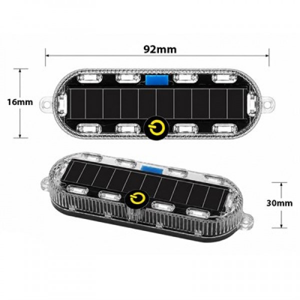 Powermaster PM-25928 Güneş Enerjili Çok Renkli LED Flaşörlü İkaz Lambası Su Geçirmez