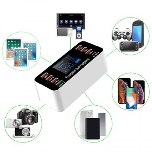 Powermaster PM-26057 8 Portlu LCD Ekranlı Akıllı USB ve Type-C PD Şarj İstasyonu Powermaster PM-26057 8 Portlu LCD Ekranlı Akıllı USB ve Type-C PD Şarj İstasyonu