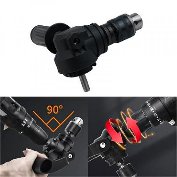 PowerMaster PM-26256 Mandrenli 90 Derece Açılı Universal Matkap Başlık Seti Adaptörü