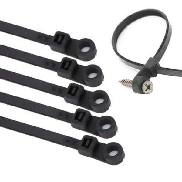 PowerMaster PM-26326 Vida Delikli Kablo Bağı Plastik Kelepçe 100lü Paket Siyah 2.5x100mm