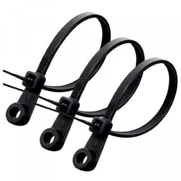 PowerMaster PM-26326 Vida Delikli Kablo Bağı Plastik Kelepçe 100lü Paket Siyah 2.5x100mm