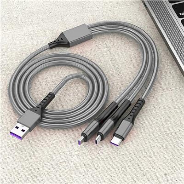 PowerMaster PM-26335 3 IN 1 Gümüş 1.2 Metre Şarj Kablosu