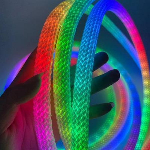 PowerMaster PM-26417 Animasyonlu Bluetooth Neon RGB Kumaş Örgülü Hortum Led 5 Metre 201 Modlu