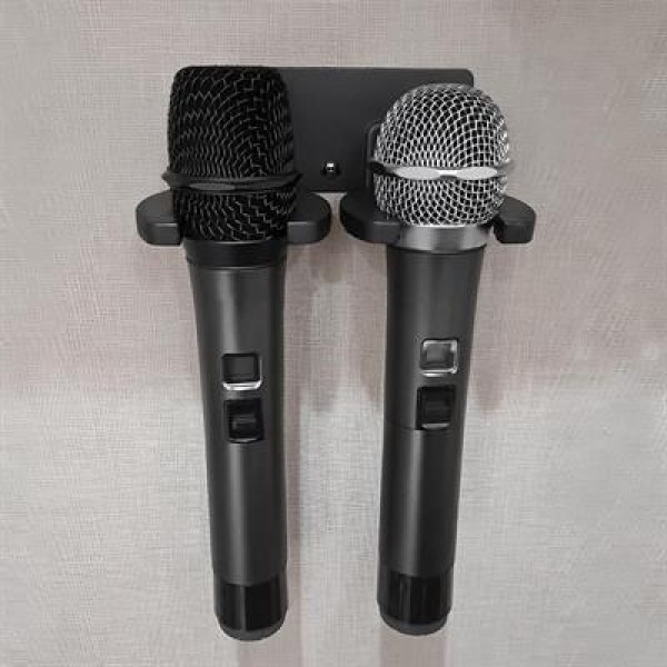 PowerMaster PM-26938 Duvara Monte Çift Mikrofon Tutucu Askı Metal Gövde