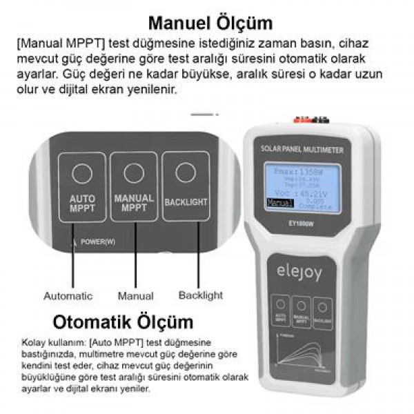 PowerMaster PM-26940 1800 Watt Fotovoltaik MPPT Solar Panel Voltaj Multimetre 12-60V