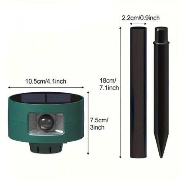 PowerMaster PM-26948 Ultrasonic Sesli Solar Hayvan Kovucu Alarm Cihazı 360 Derece Sensörlü