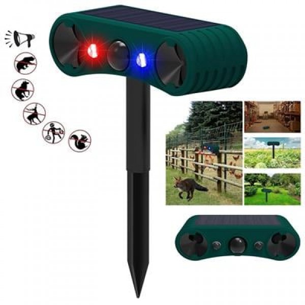 PowerMaster PM-26951 Ultrasonic Sesli Hayvan Kovucu Alarm Cihazı Solar Panelli 1200mAh