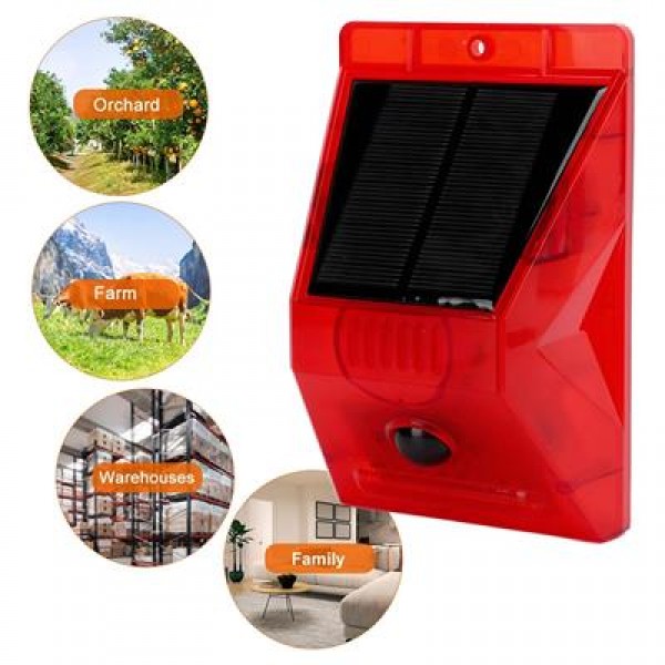 PowerMaster PM-26957 Sesli Hayvan Kovucu Alarm Cihazı Uzaktan Kumandalı Solar Panelli