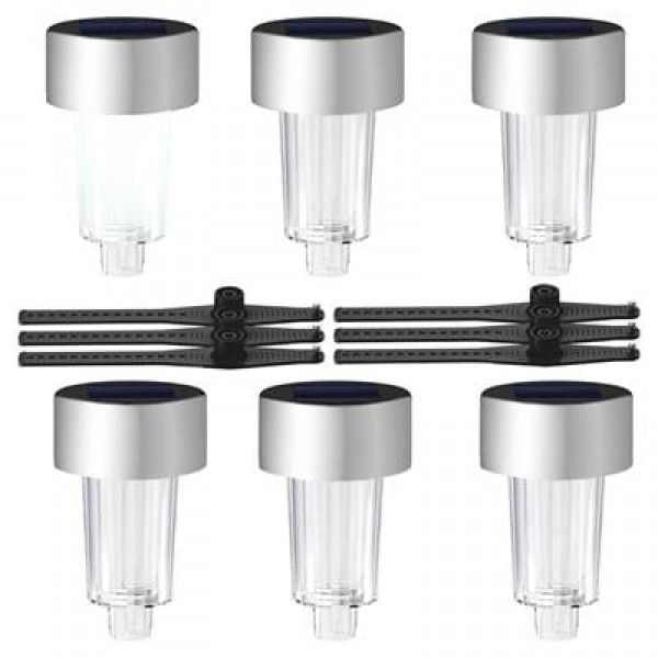 Powermaster PM-26960 Metal Gövdeli Dc 5V Beyaz Solar Balkon-Havuz-Bahçe Lambası (6'lı Paket)