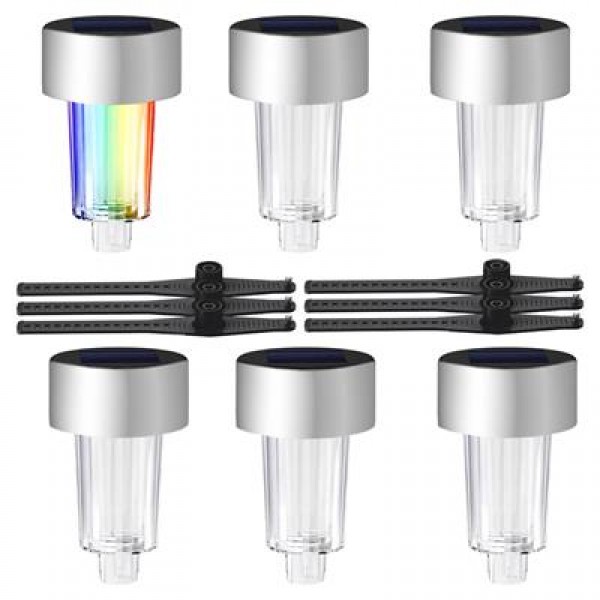 Powermaster PM-26962 Metal Gövdeli Dc 5V RGB Solar Balkon-Havuz-Bahçe Lambası (6'lı Paket) 