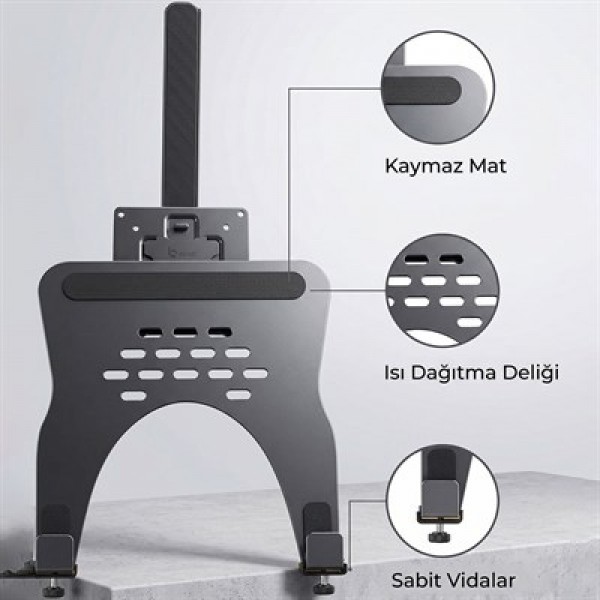 Powermaster PM-27096 Profesyonel Amortisörlü 2'si 1 Arada Laptop ve Monitör Standı