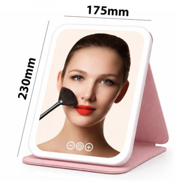 Powermaster PM-27372 Dc 5V Işıklı 3 Renk Modlu Şarjlı Katlanabilir Ledli Küçük Boy     Profesyonel  Makyaj Aynası 