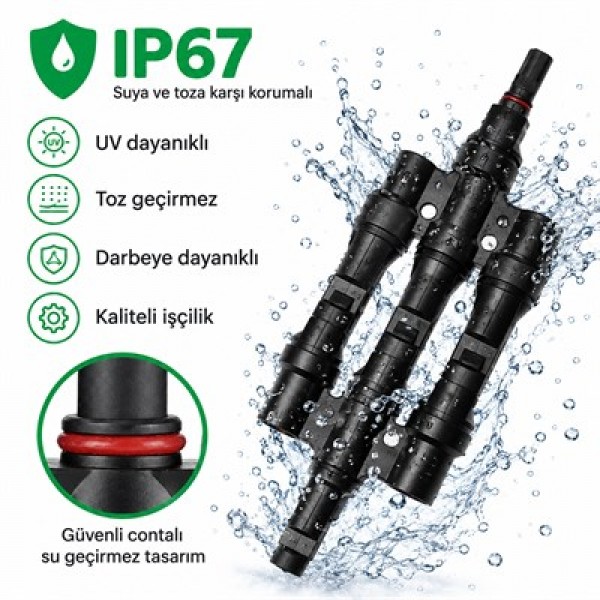 PowerMaster PM-28872 3'lü Güneş Paneli Paralel Bağlantı Konnektörü PowerMaster PM-28872 3'lü Güneş Paneli Paralel Bağlantı Konnektörü