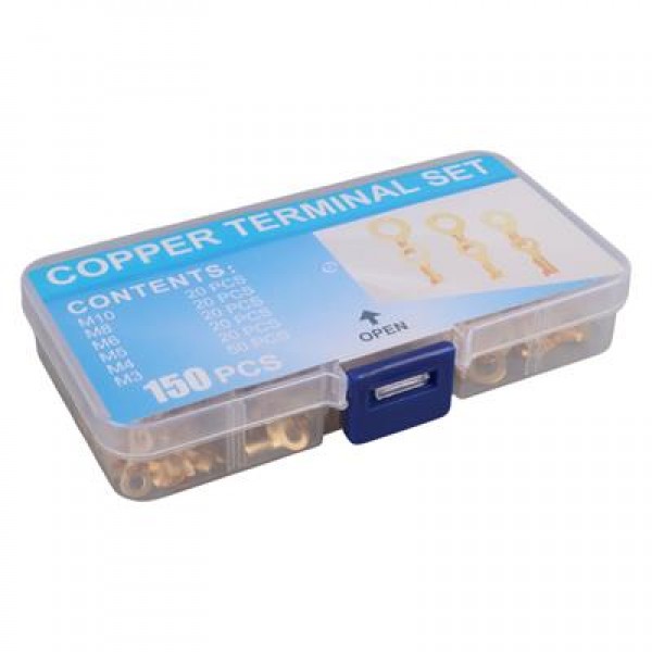 PowerMaster PM-29114 Topraklama Kablo Pabuç Seti 6 Çeşit 150 Parça (M10-M8-M6-M5-M4-M3)