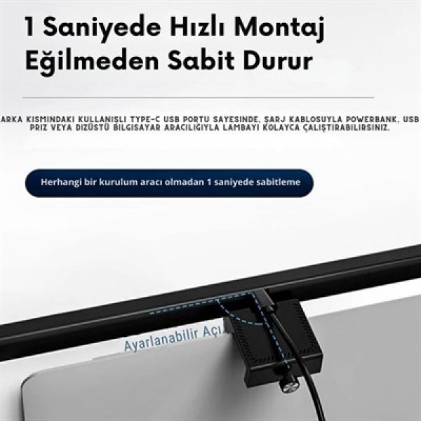 PowerMaster PM-29315 Asimetrik Göz Koruyucu Monitör Işık Barı 51cm 3 Renk Modlu
