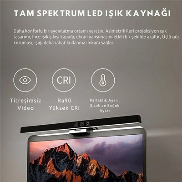 PowerMaster PM-29315 Asimetrik Göz Koruyucu Monitör Işık Barı 51cm 3 Renk Modlu