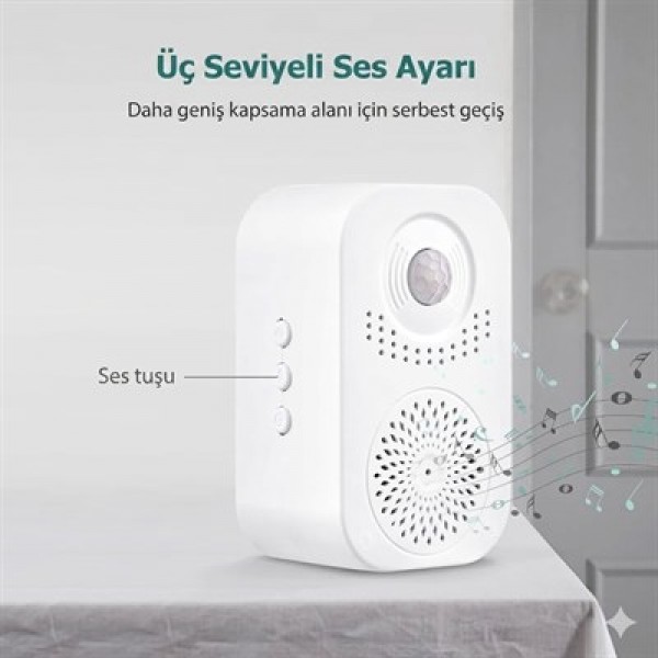 Powermaster PM-29670 Dc 5V Şarjlı Sesli İkaz Akıllı Kapı Sensörü                            