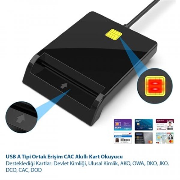 Powermaster PM-29960 USB Akıllı Kart Okuyucu CAC Reader Powermaster PM-29960 USB Akıllı Kart Okuyucu CAC Reader