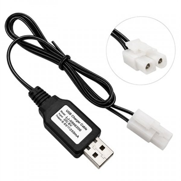 PowerMaster PM-33598 9.6V Ni-Cd 250mA USB Şarj Kablosu KET-2P Tamiya Soketli 30CM