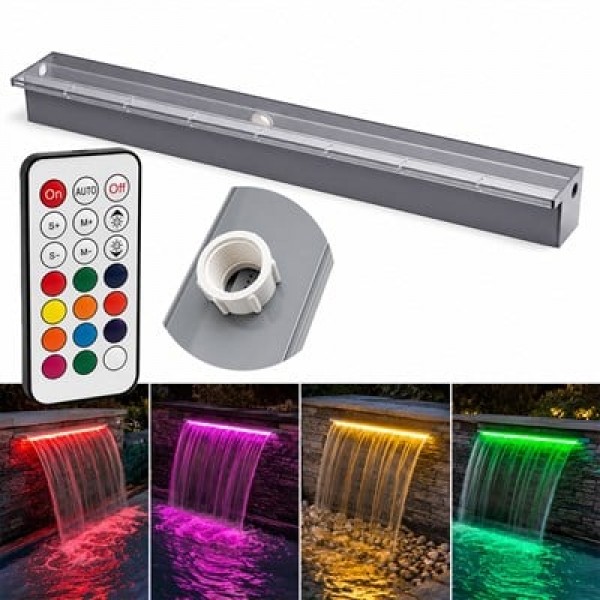 Powermaster PM-37795 Havuz ve Bahçe Şelale Başlığı 90cm RGB LED'li Uzaktan Kontrollü Powermaster PM-37795 Havuz ve Bahçe Şelale Başlığı 90cm RGB LED'li Uzaktan Kontrollü