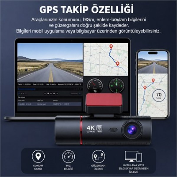 Powermaster PM-37888 4K Mini Dash Çift Lensli Araç Yol Kabin İçi Kayıt Kamerası Powermaster PM-37888 4K Mini Dash Çift Lensli Araç Yol Kabin İçi Kayıt Kamerası