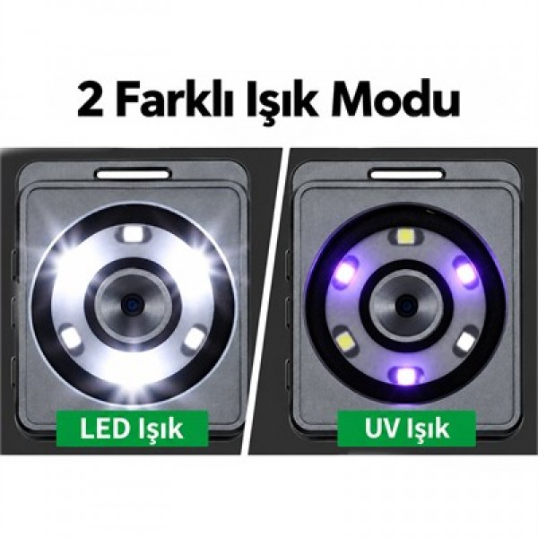 PowerMaster PM-37911 7X-12X-19X Büyütmeli Led Ve Uv Işıklı Taşınabilir Dijital İnceleme Mikroskobu
