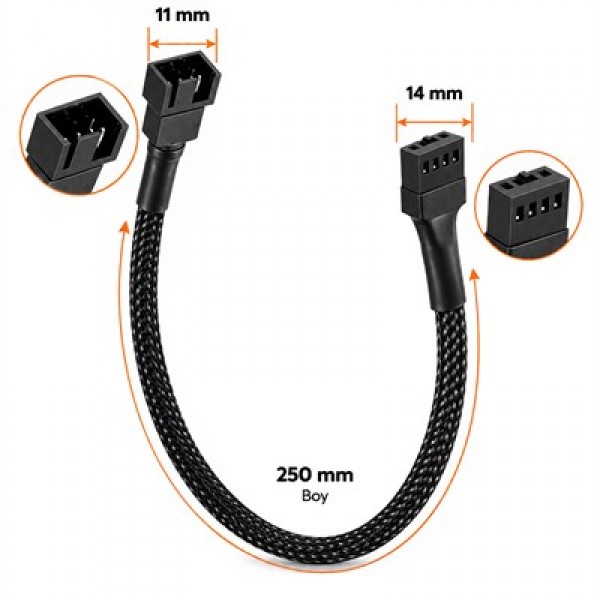 PowerMaster PM-38402 25 cm 4 Pin Pwm Erkek Dişi Fan Uzatma Kablosu PowerMaster PM-38402 25 cm 4 Pin Pwm Erkek Dişi Fan Uzatma Kablosu