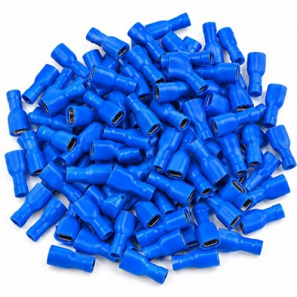 PowerMaster PM-39053 1,5-2,5mm2 Kesit 24x9x6mm Soket Mavi İzoleli Kablo Pabucu (100'lü Paket)