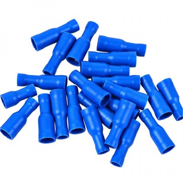 PowerMaster PM-39054 1,5-2,5MM2 Kesit 24x7x5mm Soket Mavi İzoleli Kablo Pabucu (100'lü Paket)