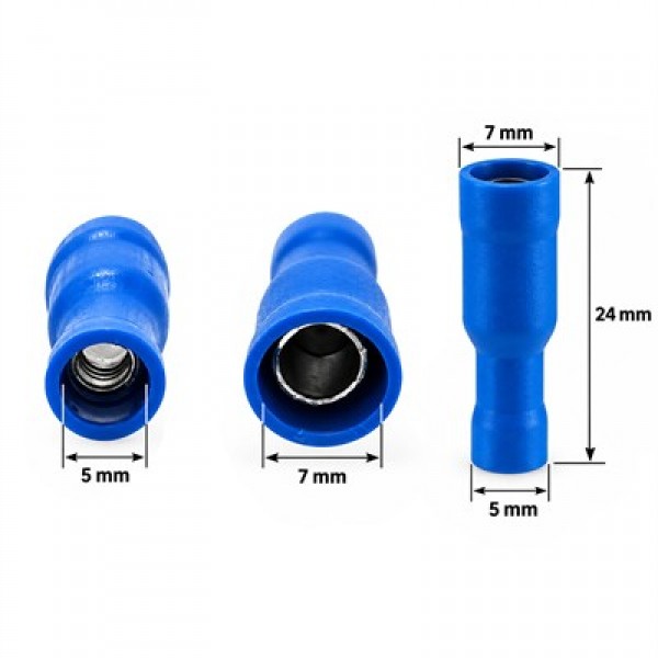 PowerMaster PM-39054 1,5-2,5MM2 Kesit 24x7x5mm Soket Mavi İzoleli Kablo Pabucu (100'lü Paket) PowerMaster PM-39054 1,5-2,5MM2 Kesit 24x7x5mm Soket Mavi İzoleli Kablo Pabucu (100'lü Paket)