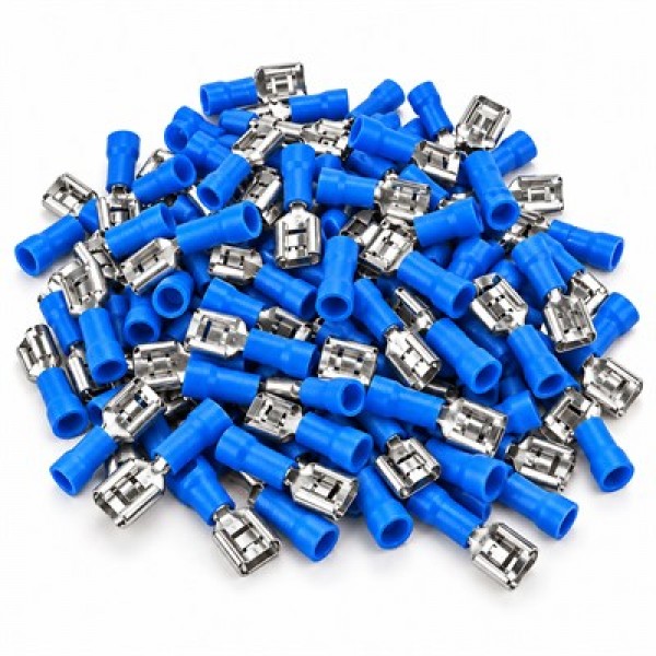 PowerMaster PM-39057 1,5-2,5mm2 Kesit 20x7x5mm Soket Mavi İzoleli Kablo Pabucu (100'lü Paket)
