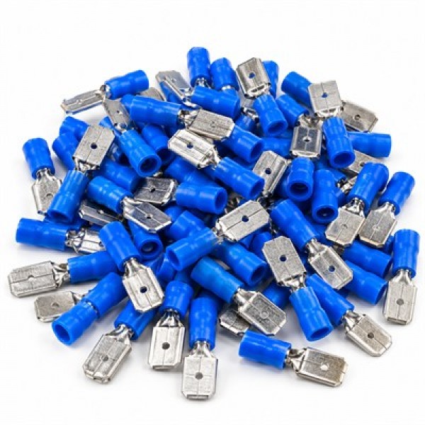 PowerMaster PM-39061 1,5-2,5mm2 Kesit 22x6x6mm Soket Mavi İzoleli Kablo Pabucu (100'lü Paket)