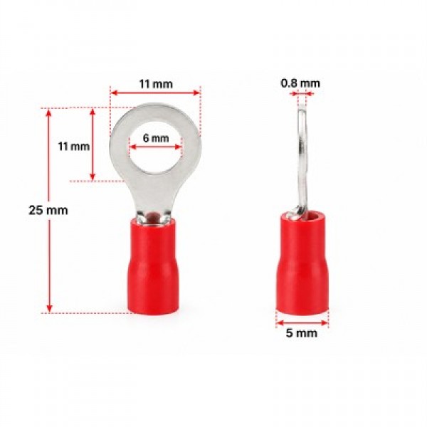 PowerMaster PM-39068 0,5-1,5mm2 Kesit 25x11x8mm Soket Kırmızı İzoleli Kablo Pabucu (100'lü Paket) PowerMaster PM-39068 0,5-1,5mm2 Kesit 25x11x8mm Soket Kırmızı İzoleli Kablo Pabucu (100'lü Paket)