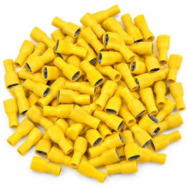 PowerMaster PM-39073 4-6mm2 Kesit 24x10x7,5mm Soket Sarı İzoleli Kablo Pabucu (100'lü Paket)