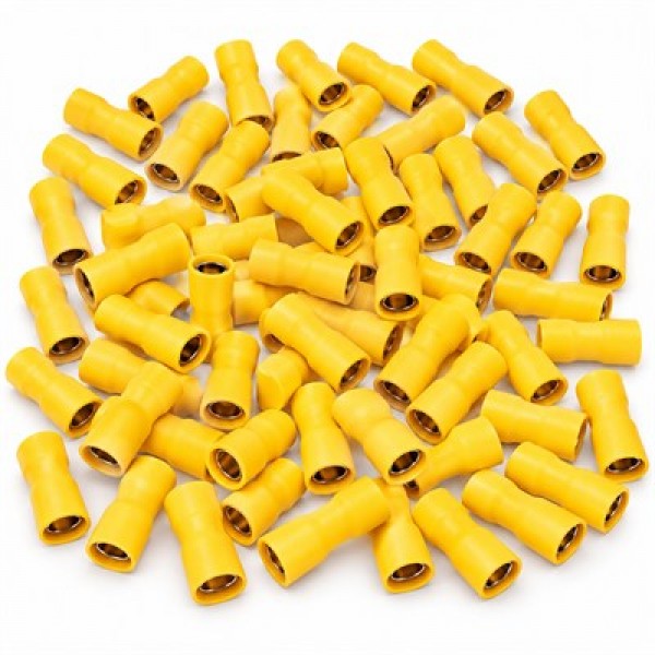 PowerMaster PM-39074 4-6mm2 Kesit 25x8x7mm Soket Sarı İzoleli Kablo Pabucu (100'lü Paket)