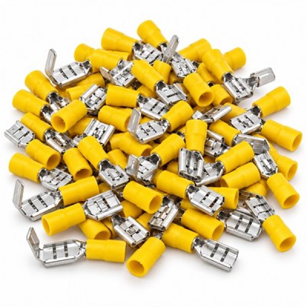 PowerMaster PM-39076 4-6mm2 Kesit 26x7x6mm Soket Sarı İzoleli Kablo Pabucu (100'lü Paket) PowerMaster PM-39076 4-6mm2 Kesit 26x7x6mm Soket Sarı İzoleli Kablo Pabucu (100'lü Paket)