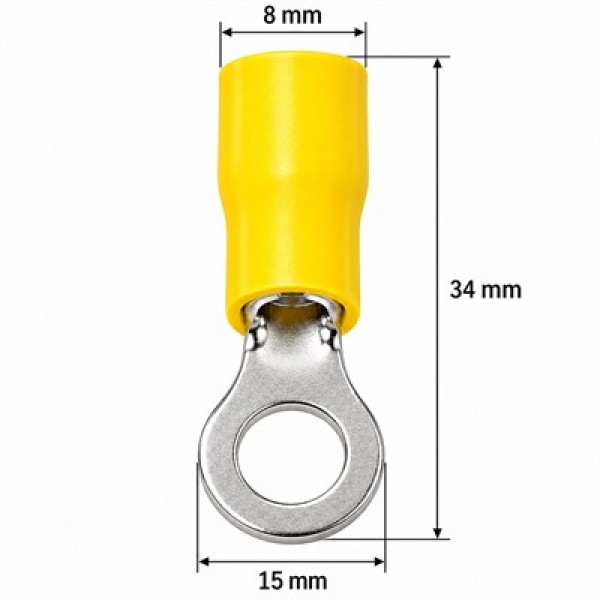 PowerMaster PM-39078 4-6mm2 Kesit 34x15x8mm Soket Sarı İzoleli Kablo Pabucu (100'lü Paket) PowerMaster PM-39078 4-6mm2 Kesit 34x15x8mm Soket Sarı İzoleli Kablo Pabucu (100'lü Paket)