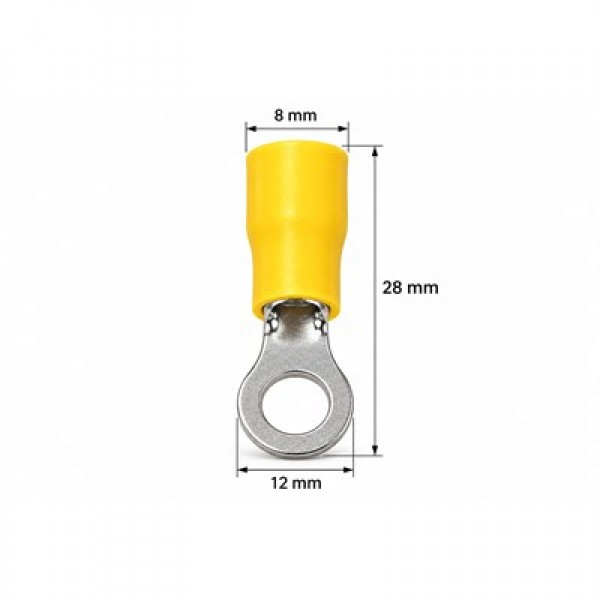 PowerMaster PM-39079 4-6mm2 Kesit 28x12x8mm Soket Sarı İzoleli Kablo Pabucu (100'lü Paket) PowerMaster PM-39079 4-6mm2 Kesit 28x12x8mm Soket Sarı İzoleli Kablo Pabucu (100'lü Paket)