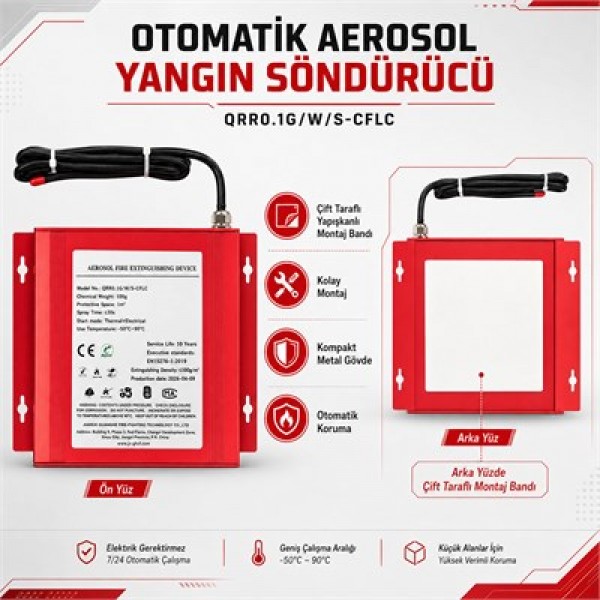 Powermaster QRR0.1GW/S-CFLC S-Tipi Otomatik Aerosol Yangın Söndürücü Powermaster QRR0.1GW/S-CFLC S-Tipi Otomatik Aerosol Yangın Söndürücü