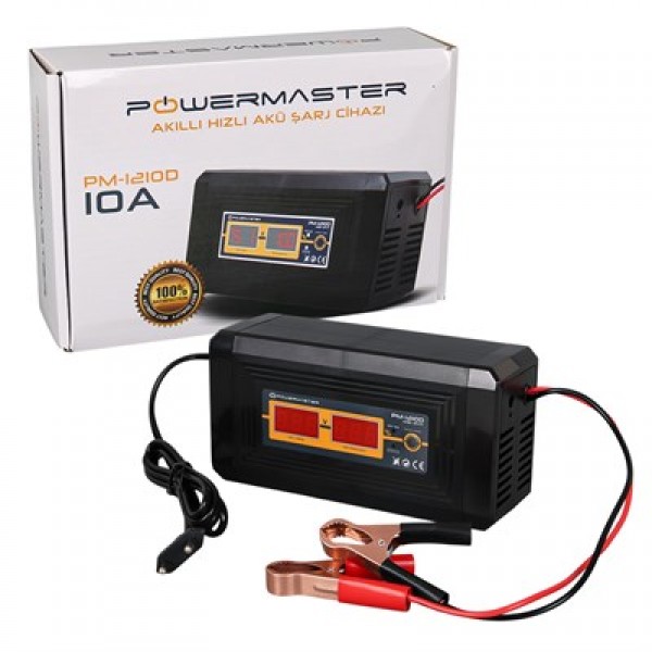 Powermaster SON-1210D 12 Volt 10 Amper Akıllı Akü Şarj Cihazı Powermaster SON-1210D 12 Volt 10 Amper Akıllı Akü Şarj Cihazı