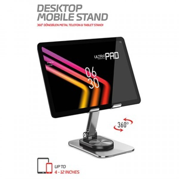 Powerway DMS33 Full Metal Gövde 360 Derece Dönebilen Masaüstü Telefon Standı