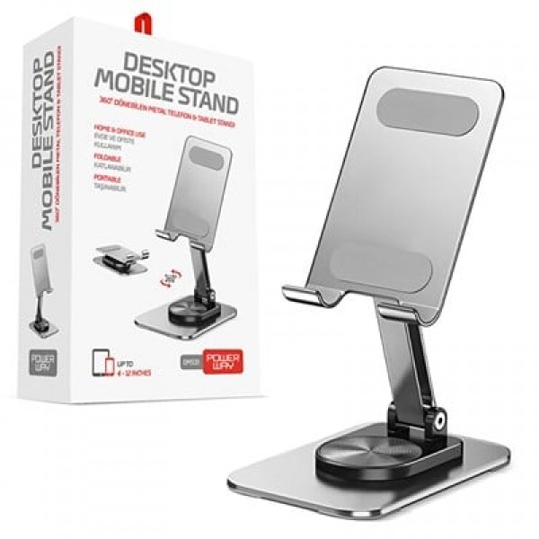 Powerway DMS33 Full Metal Gövde 360 Derece Dönebilen Masaüstü Telefon Standı