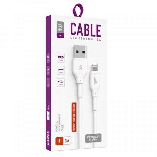 Powerway IP27 1 Metre 3A Lightning Hızlı Şarj ve Yüksek Hızlı Data Kablosu Powerway IP27 1 Metre 3A Lightning Hızlı Şarj ve Yüksek Hızlı Data Kablosu