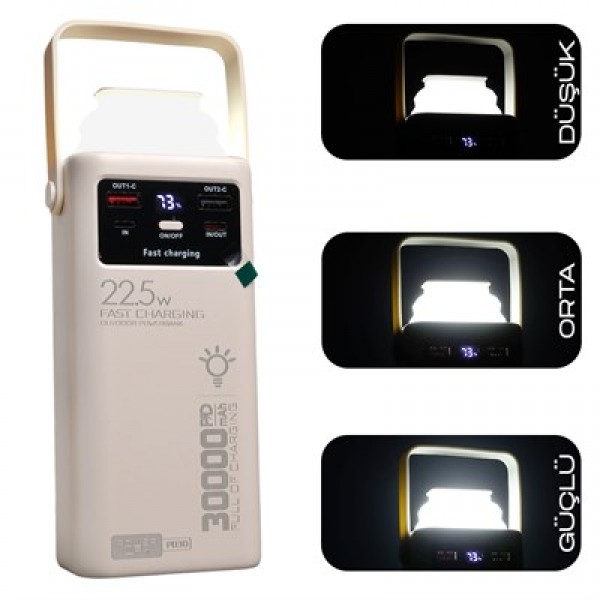 Powerway PD30 22.5W 30.000 Mah Dijital Göstergeli Powerbank