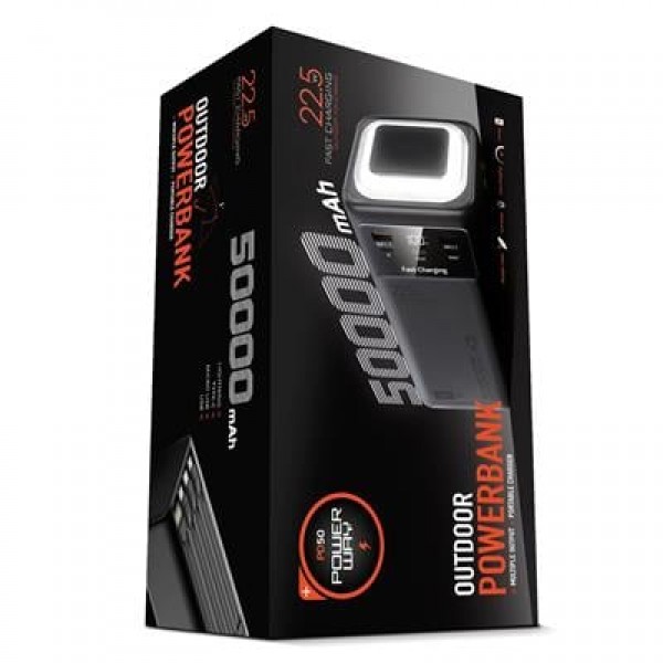 Powerway PD50 50.000mAh 22.5W Süper Hızlı Şarjlı Powerbank